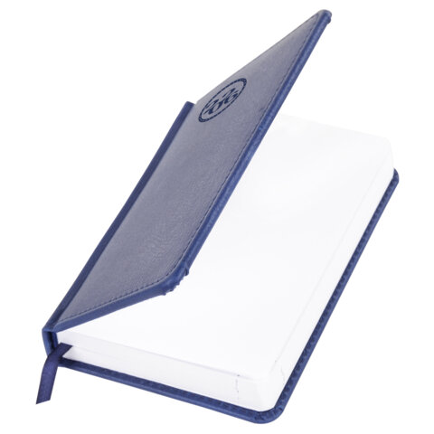 Ежедневник датированный 2026, МАЛЫЙ ФОРМАТ 100х150 мм, А6, BRAUBERG "Favorite", под кожу, синий, 117250