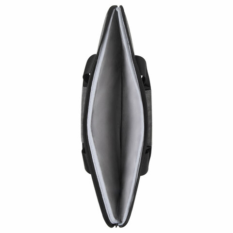 Сумка портфель HEIKKI PROFITABLE (ХЕЙКИ) с отделением для ноутбука 14", 2 кармана, серая, 26х36х3 см, 272597