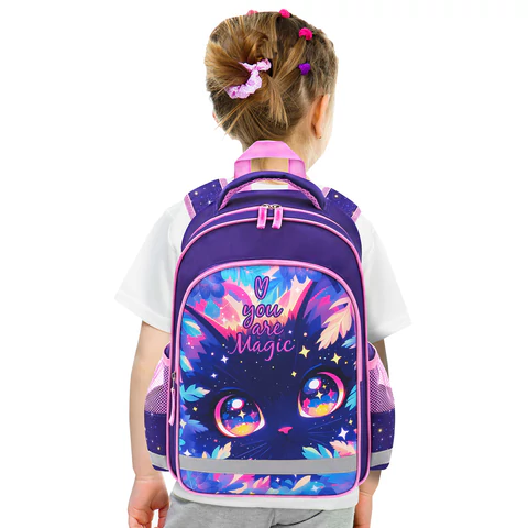 Рюкзак ПИФАГОР SCHOOL, 1 отделение, 3 кармана, "Magic kitty", 38x28х14 см, 273166
