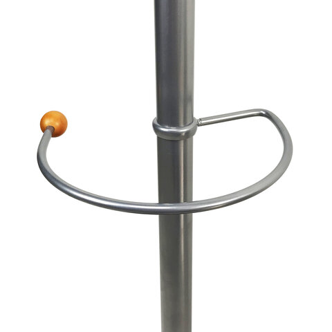 Вешалка-стойка BRABIX "CR-8121" на мраморном диске, металл, 6+4 крючка, цвет серебристый, 606437