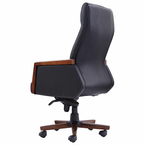 Кресло HAWASAN (ХАВАСАН) "Overlord EX-770", мультиблок, дерево, натуральная кожа, черное, 532934