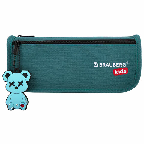 Пенал мягкий BRAUBERG KIDS, 2 отделения, полиэстер, "Cool bear", 22x10x6 см, 273554