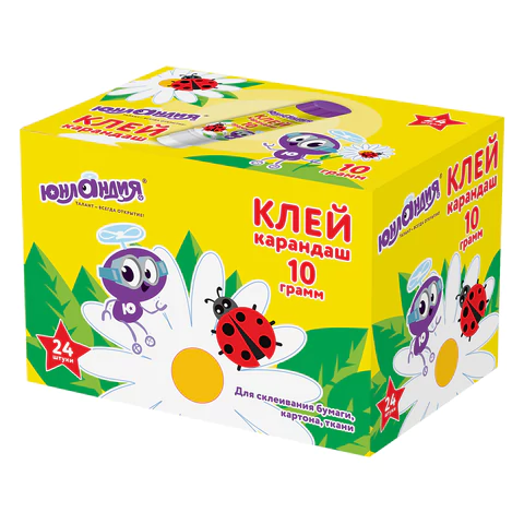Клей-карандаш ЮНЛАНДИЯ "ЮНЛАНДИК И БОЖЬЯ КОРОВКА", 10 г, улучшенный, 271137