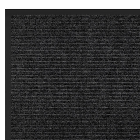 Коврик придверный 80х120 см, ЧЕРНЫЙ, влаго-грязезащитный, 450 г/м2, ребристый, PRIMILA (ПРИМИЛА) EXTRA, 701030