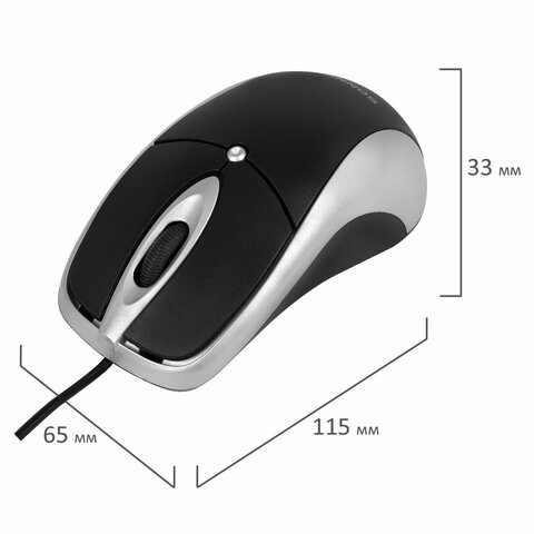 Набор проводной SONNEN KB-S110, USB, клавиатура 113 клавиш, мышь 3 кнопки, 1000 dpi, черный/серебристый, 513854