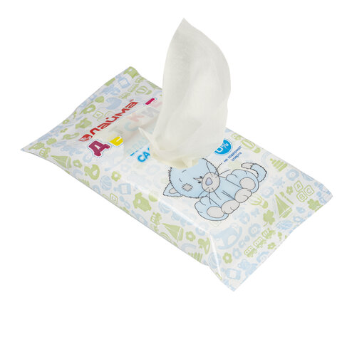 Салфетки влажные детские 15 шт., универсальные очищающие, LAIMA Kids, 128074