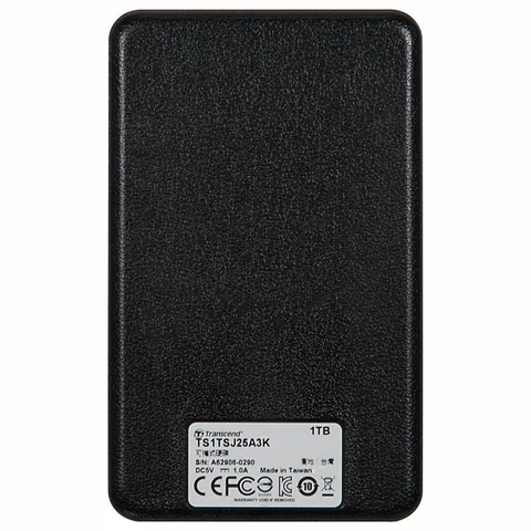 Внешний жесткий диск TRANSCEND StoreJet 25A3 1TB, 2.5", USB 3.1, черный, TS1TSJ25A3K