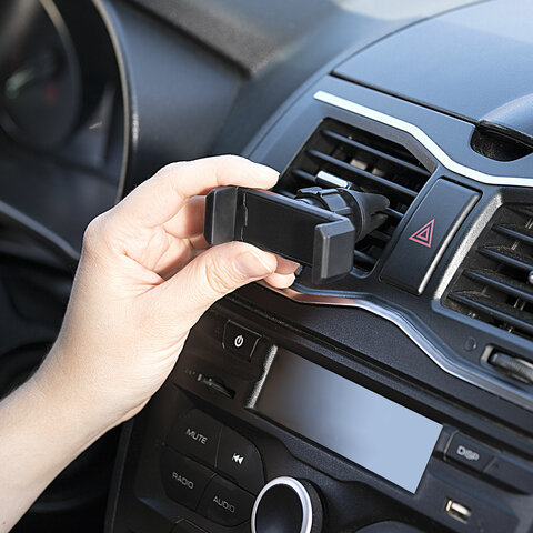 Держатель для телефона в авто на решетку вентиляции SONNEN, зажим до 82,5 мм, 354698