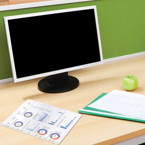 Папки-файлы перфорированные, А4, STAFF "STANDARD", КОМПЛЕКТ 100 шт., гладкие, "Яблоко", 30 мкм, 224917