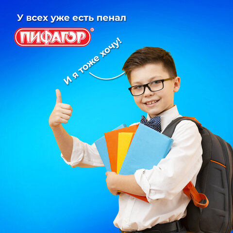 Пенал ПИФАГОР, 1 отделение, 1 откидная планка, полиэстер, 19х13 см, "Football match", 273476