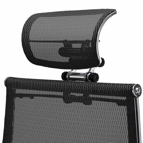 Кресло офисное МЕТТА "SAMURAI" S-3, с подголовником, сверхпрочная ткань-сетка, черное