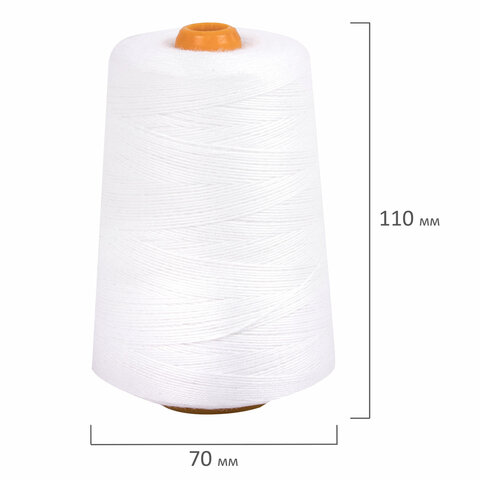 Нить лавсановая для прошивки, БЕЛАЯ диаметр 1 мм, 1000 м, ЛШ 210, BRAUBERG ORIGINAL, 608921