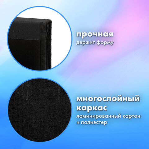 Папка на молнии BRAUBERG А4 с ручкой, с органайзером, 1 отделение, "Хаски", 271450