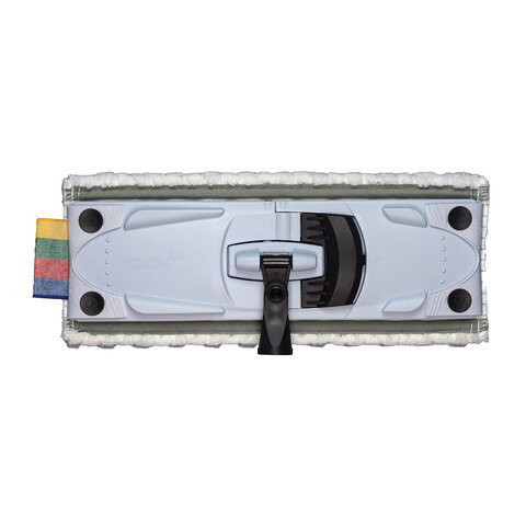 Швабра с отжимом и ведром 10л/7л, туннельный плоский отжим, в комплекте салфетки + перчатки, СпидМини, голубой, VILEDA, 143566