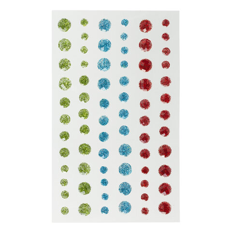 Стразы самоклеящиеся КРУГЛЫЕ, 5-10 мм, 72 штуки, блестящие, на подложке, ОСТРОВ СОКРОВИЩ, 662238