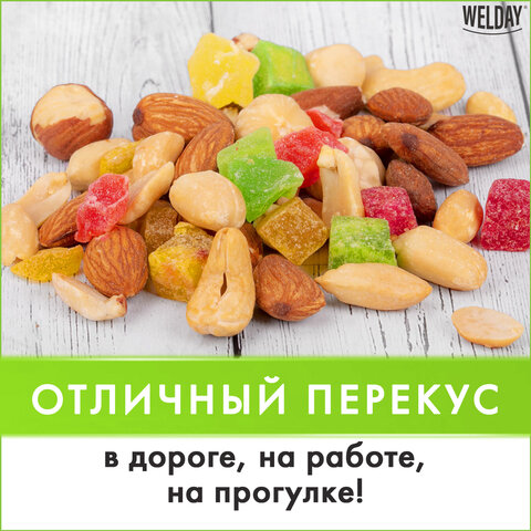 Ореховая смесь жареная WELDAY (ВЭЛДЭЙ), фундук, миндаль, арахис, кешью, ананас, 1 кг, 622479