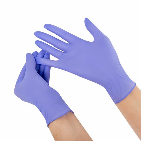 Перчатки нитриловые смотровые SFM Stable-Work/SUPERSOFT N 135, Германия, 50 пар (100 штук), размер 6-7, S (малый)