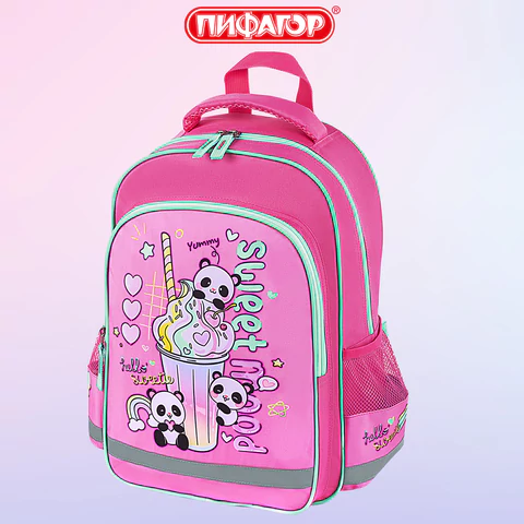 Рюкзак ПИФАГОР SCHOOL, 1 отделение, 3 кармана, "Sweet mood", 38x28х14 см, 272086