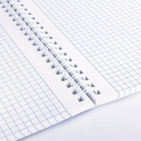 Тетрадь А4, 96 л., BRAUBERG, гребень, клетка, Soft Touch, "Peaceful" (микс в спайке), 405312