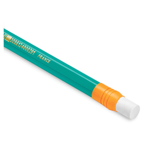 Карандаш чернографитный BIC, 1 шт., "Evolution", HB, с ластиком, корпус зеленый, 8803323