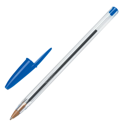 Ручка шариковая BIC "Cristal", СИНЯЯ, корпус прозрачный, узел 1 мм, линия письма 0,32 мм, 847898/528921