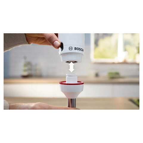 Блендер погружной BOSCH MSM4W210, 600 Вт, 1 скорость, 1 насадка, стакан, белый