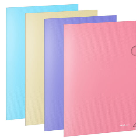 Папка-уголок ERICH KRAUSE "Diagonal Pastel", ассорти, 0,18 мм, 50170
