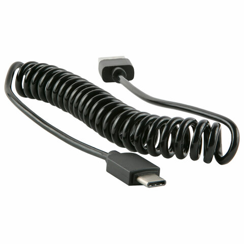 Кабель USB 2.0 – Type-C,RED LINE Spiral, черный, УТ000015710