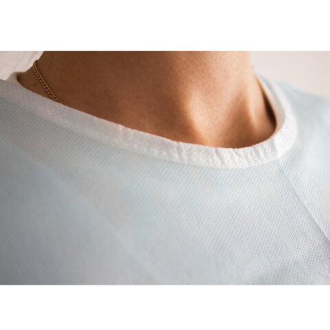 Халат хирургический стерильный 140 см, 52-54 р., манжета, спанбонд 25 г/м2, ГЕКСА, голубой