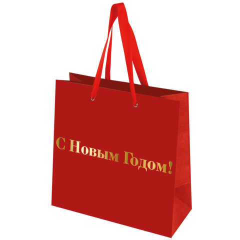 Пакет подарочный НАБОР 3 шт., новогодний, 20х8х20см, "Business X-Mas Kraft", ЗОЛОТАЯ СКАЗКА, 592425