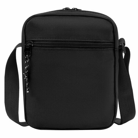 Сумка на плечо HEIKKI COMPACT (ХЕЙКИ), два кармана, черная, 19х14х5 см, 272631