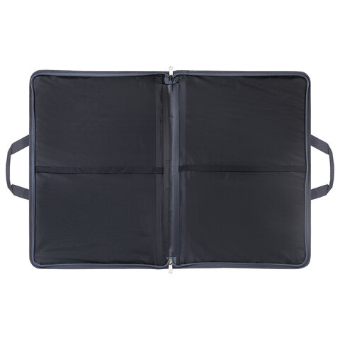 Папка сумка для рисунков и чертежей каркасная А2 (45х65 см), экокожа, BRAUBERG ART CLASSIC, 272990