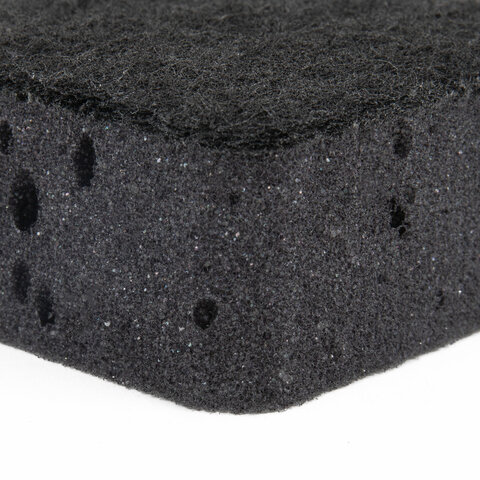 Губки для посуды 9,5х7х3,5 см, КОМПЛЕКТ 10 шт., BIG BLACK, КРУПНОПОРИСТЫЙ поролон с абразивным слоем, LAIMA, 608650
