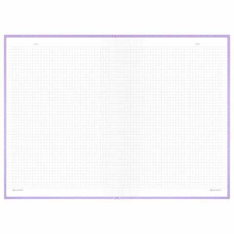 Блокнот БОЛЬШОЙ ФОРМАТ 200х290 мм, А4, 80 л., твердый, клетка, BRAUBERG "Minimal", сиреневый, 116434