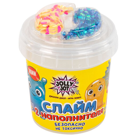 Слайм (лизун) с наполнителями МИКС, 140 г, ассорти 6 видов, JOLLY JOT (ДЖОЛЛИ ДЖОТ), 665950