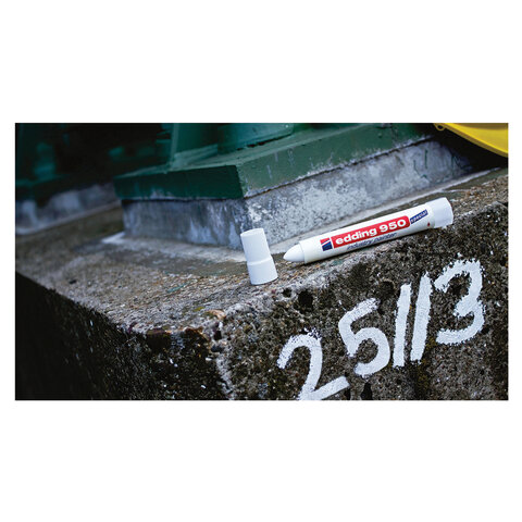 Маркер-паста для промышленной маркировки EDDING "950", БЕЛЫЙ, 10 мм, E-950/49