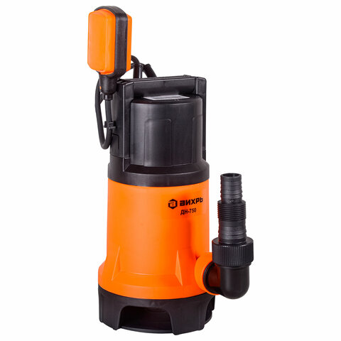 Дренажный насос для грязной воды ВИХРЬ ДН-750, 750 Вт, 255 л/мин, погружной, 68/2/2