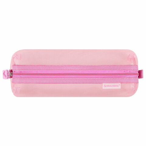 Пенал-тубус BRAUBERG, сетка, 22х5х5 см, розовый, 272235