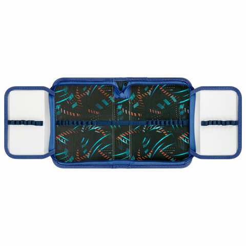 Пенал ПИФАГОР, 1 отделение, 2 откидные планки, полиэстер, 20х14 см, "Speed bolid", 273479