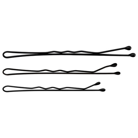 Невидимки для волос НАБОР 60 шт., 4,5 см, 5 см, 6 см, в кейсе, чёрный, MONTE VITA (МОНТЕ ВИТА), 457102