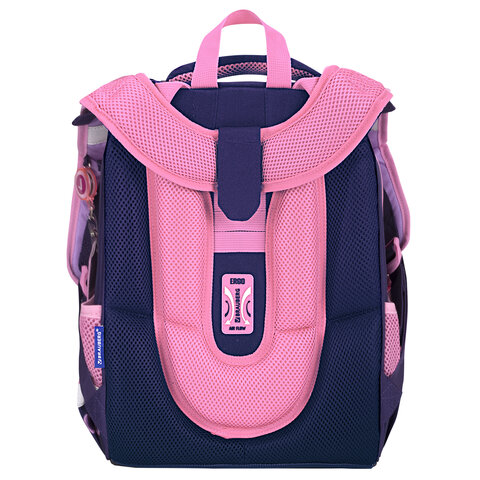 Ранец BRAUBERG PREMIUM, 2 отделения, с брелоком, "Paw prints", велюровая панель, 38х29х16 см, 273098