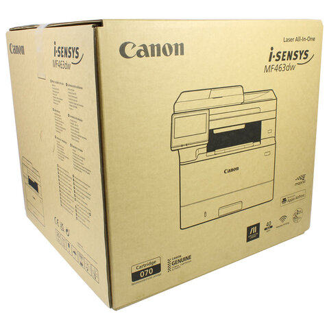 МФУ лазерное CANON i-SENSYS MF463dw, "3 в 1", А4, 40 стр./мин, 80000 стр./мес, ДУПЛЕКС, ДАПД, сетевая карта, Wi-Fi, 5951C008