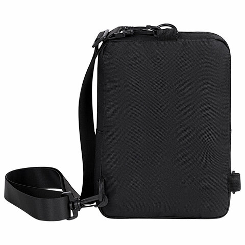 Сумка на плечо HEIKKI TORRENT (ХЕЙКИ) с карманом, "Anime face", черная, 25х18х3 см, 272637