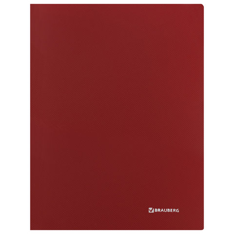 Папка с металлическим скоросшивателем и внутренним карманом BRAUBERG "Диагональ", темно-красная, до 100 листов, 0,6 мм, 221355
