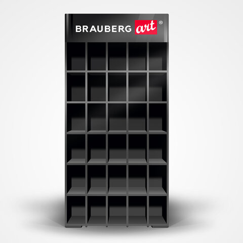 Дисплей настольный для размещения маркеров для скетчинга BRAUBERG ART, 30 ячеек, 180 маркеров (в комплект не входят), 504907
