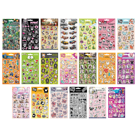 Наклейки объемные АССОРТИ, 11х20 см, PY