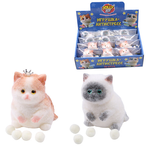 Игрушка-антистресс "Котик малый", 9 см, ассорти, 2 цвета, дисплей, JOLLY JOT (ДЖОЛЛИ ДЖОТ), 666569