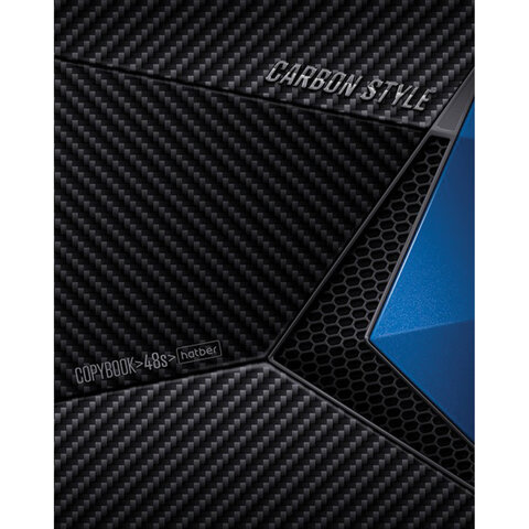 Тетрадь А5, 48 л., HATBER, скоба, клетка, выборочный лак, "CarbonStylee" (микс в спайке), 068127, 48Т5вмВ1