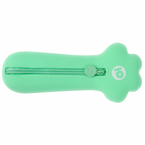 Пенал-косметичка ЮНЛАНДИЯ на молнии, силикон, "Paw Mint", мятный, 20х7 см, 270056