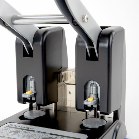 Дырокол металлический МОЩНЫЙ BRAUBERG "EXTRA Heavy duty", до 110 листов, черно-синий, 272721